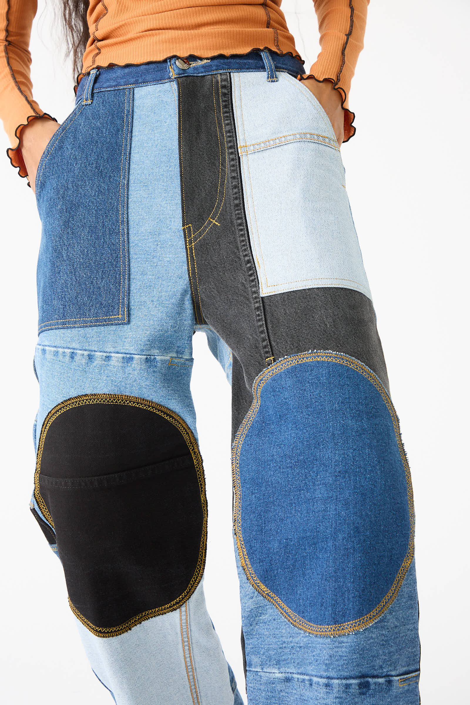 Reworked Jeans in Blue, Black and Grey