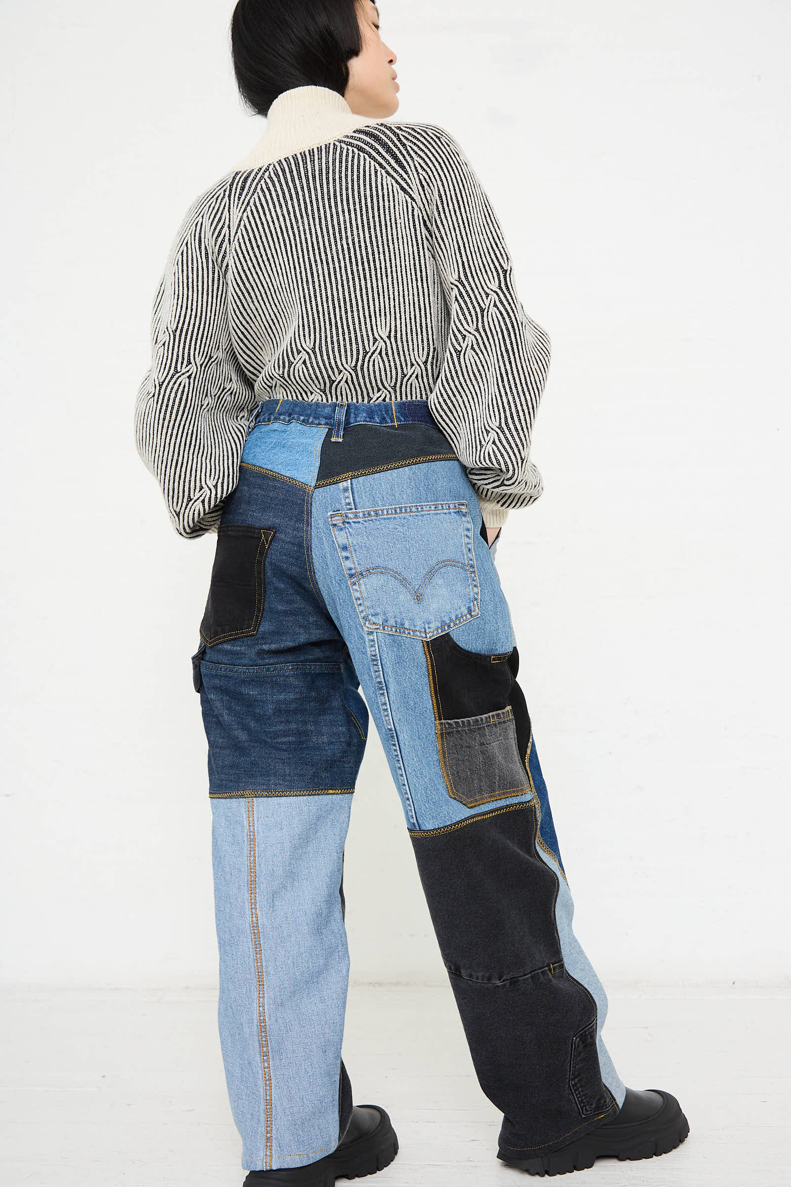 Reworked Jeans in Blue, Black and Grey I