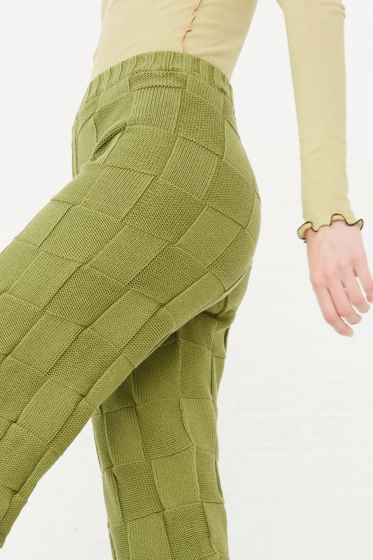 Baserange - Konak Pant in Zek Green side waist detail