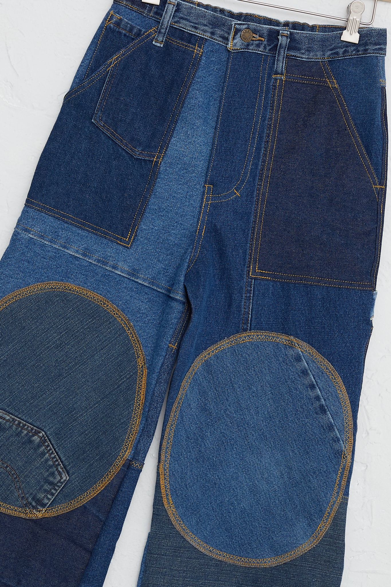 WildRootz - Reworked Jeans in Blue Variation B  - S front patch detail