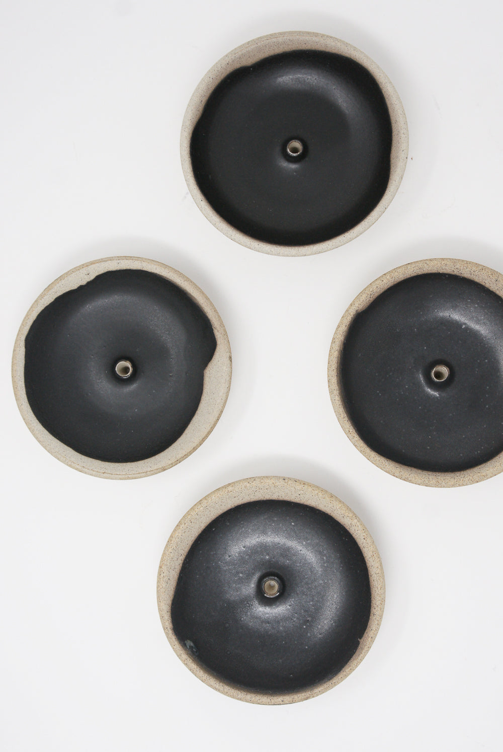 Incausa - Stoneware Incense Holder in Black group view