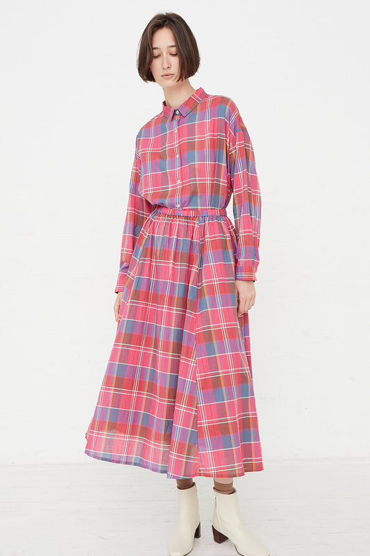 Ichi - Skirt in Pink full front view on model