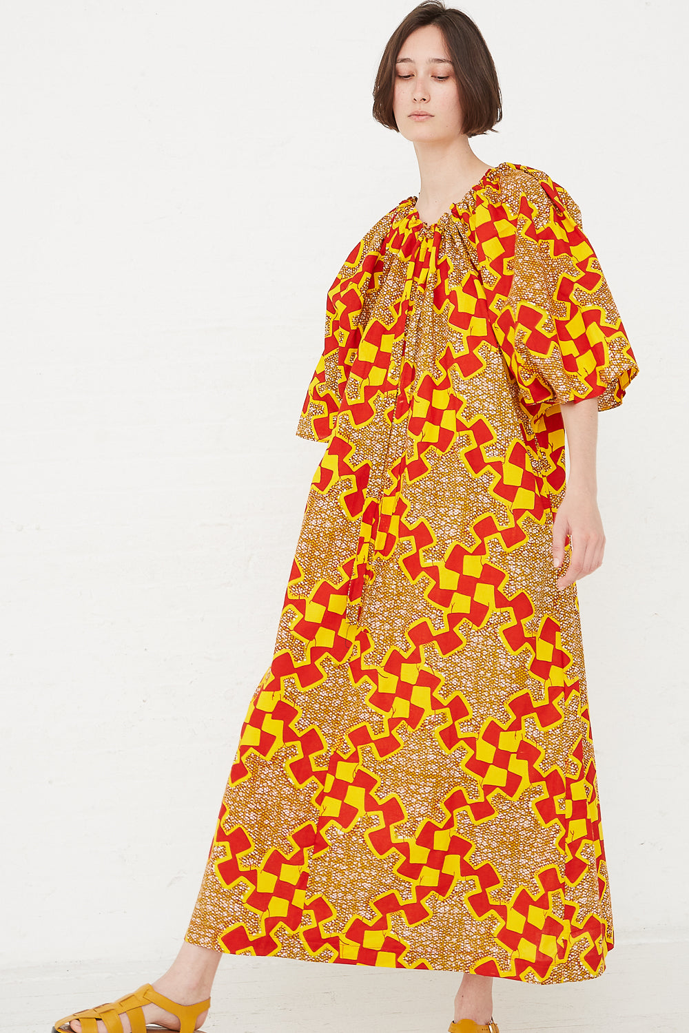 Odile Jacobs - Arielle Dress in Yellow/Red front view