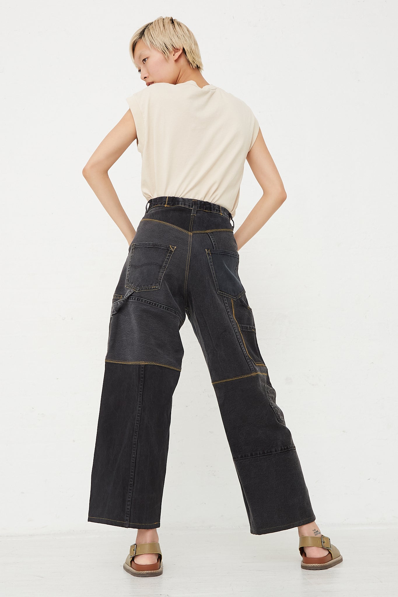 WildRootz - Reworked Jeans in Black Variation B - M full back view