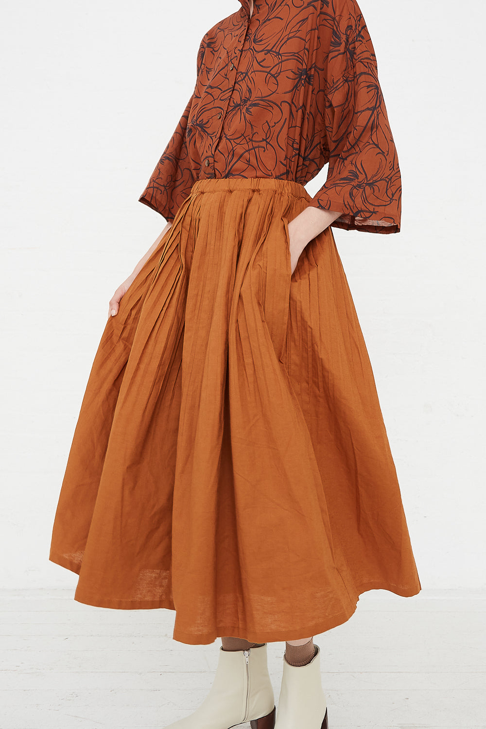 Ichi - Skirt in Camel side view