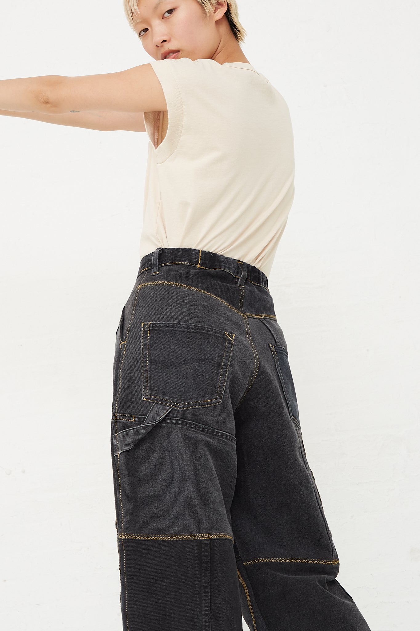 WildRootz - Reworked Jeans in Black Variation B - M side pocket detail