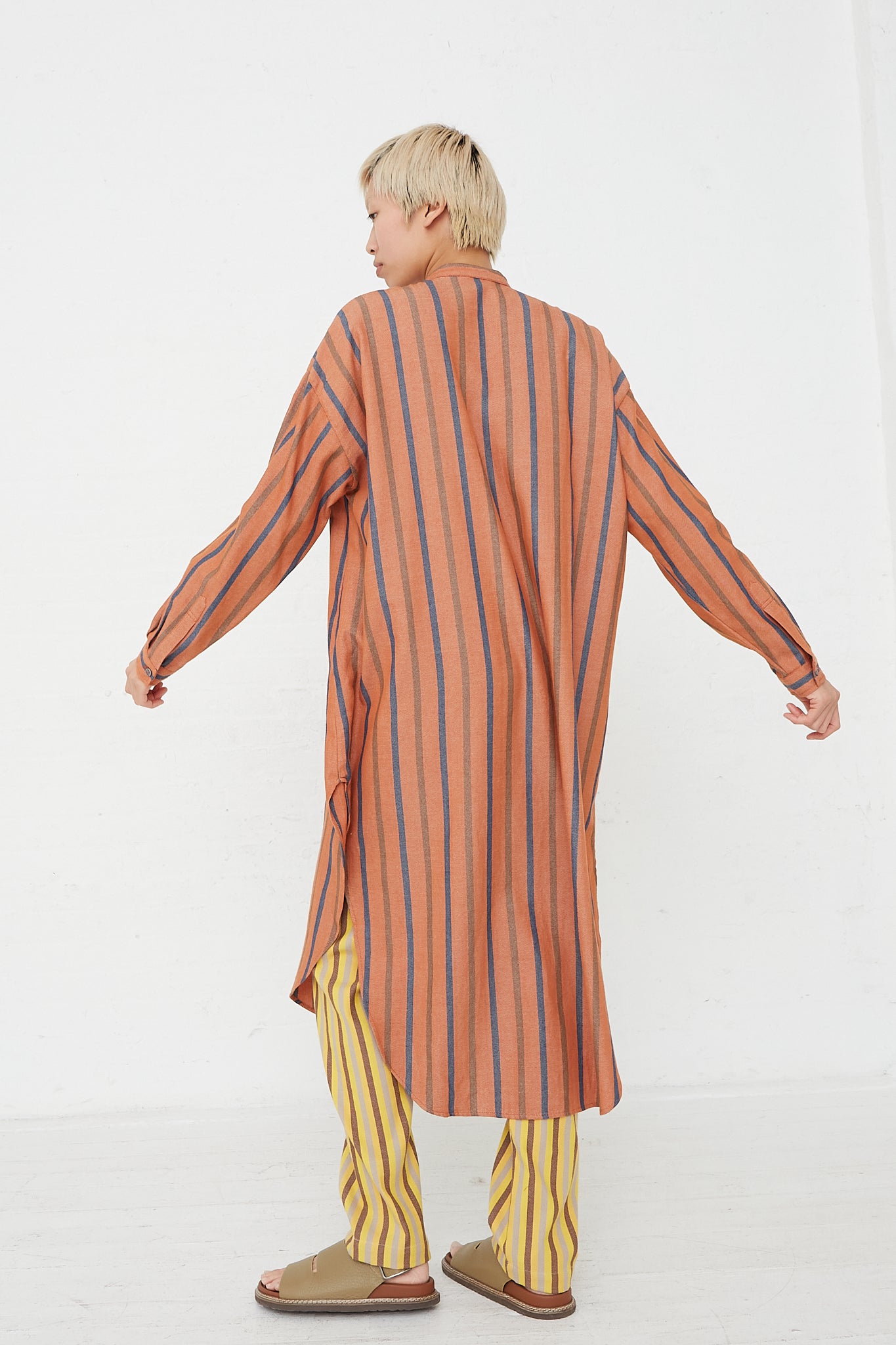 Marrakshi Life - Oversized Shirt with Nero Collar in Stripe 40 back