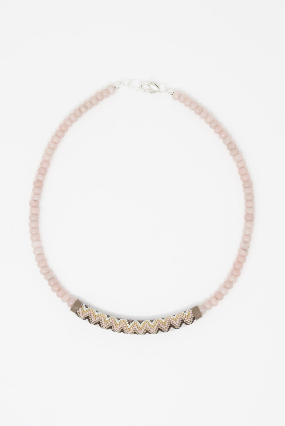 Robin Mollicone - Beaded Bar Necklace in Pink Opal