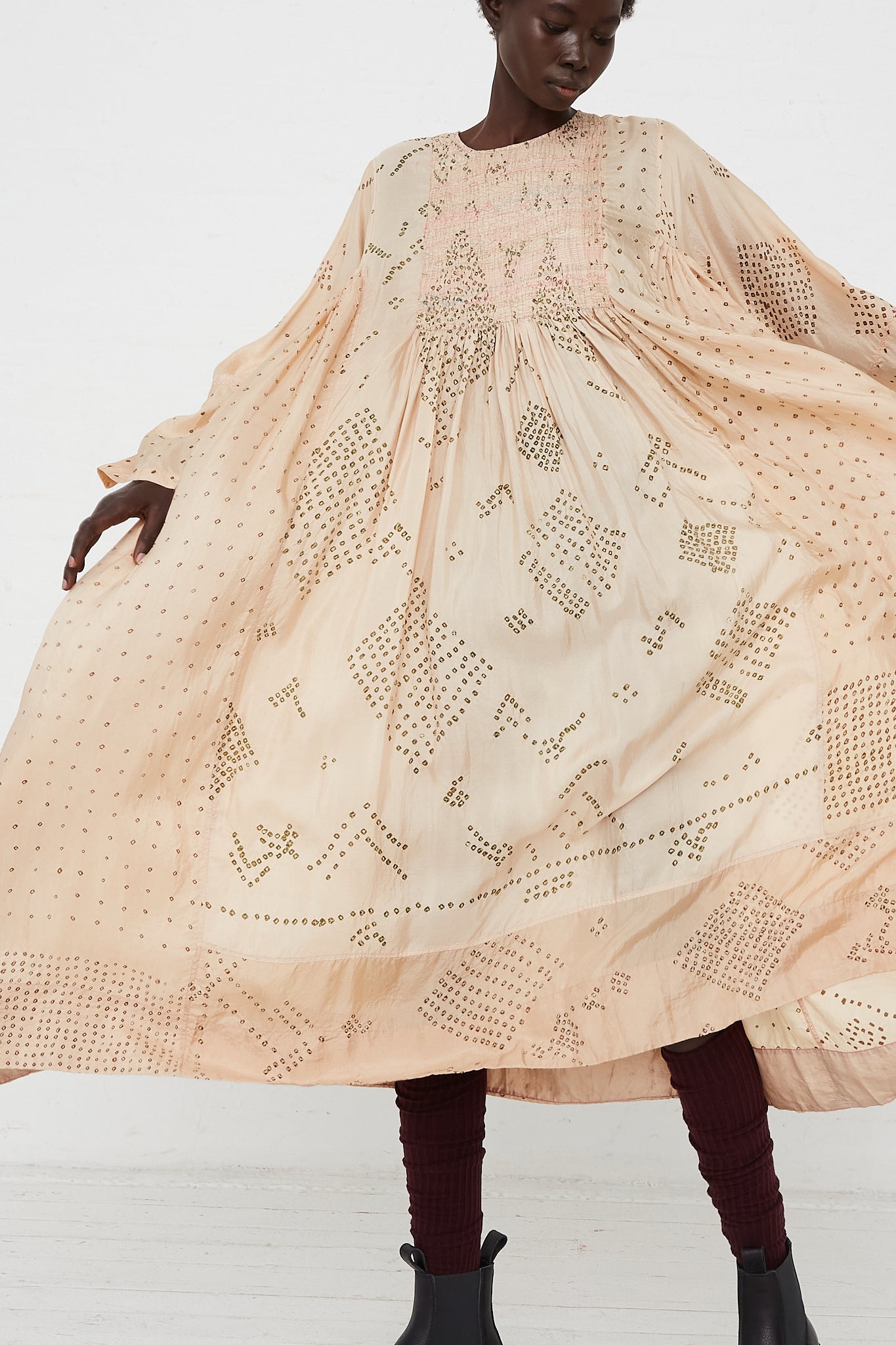 Long Sleeve Silk Dress by Injiri for Oroboro Front