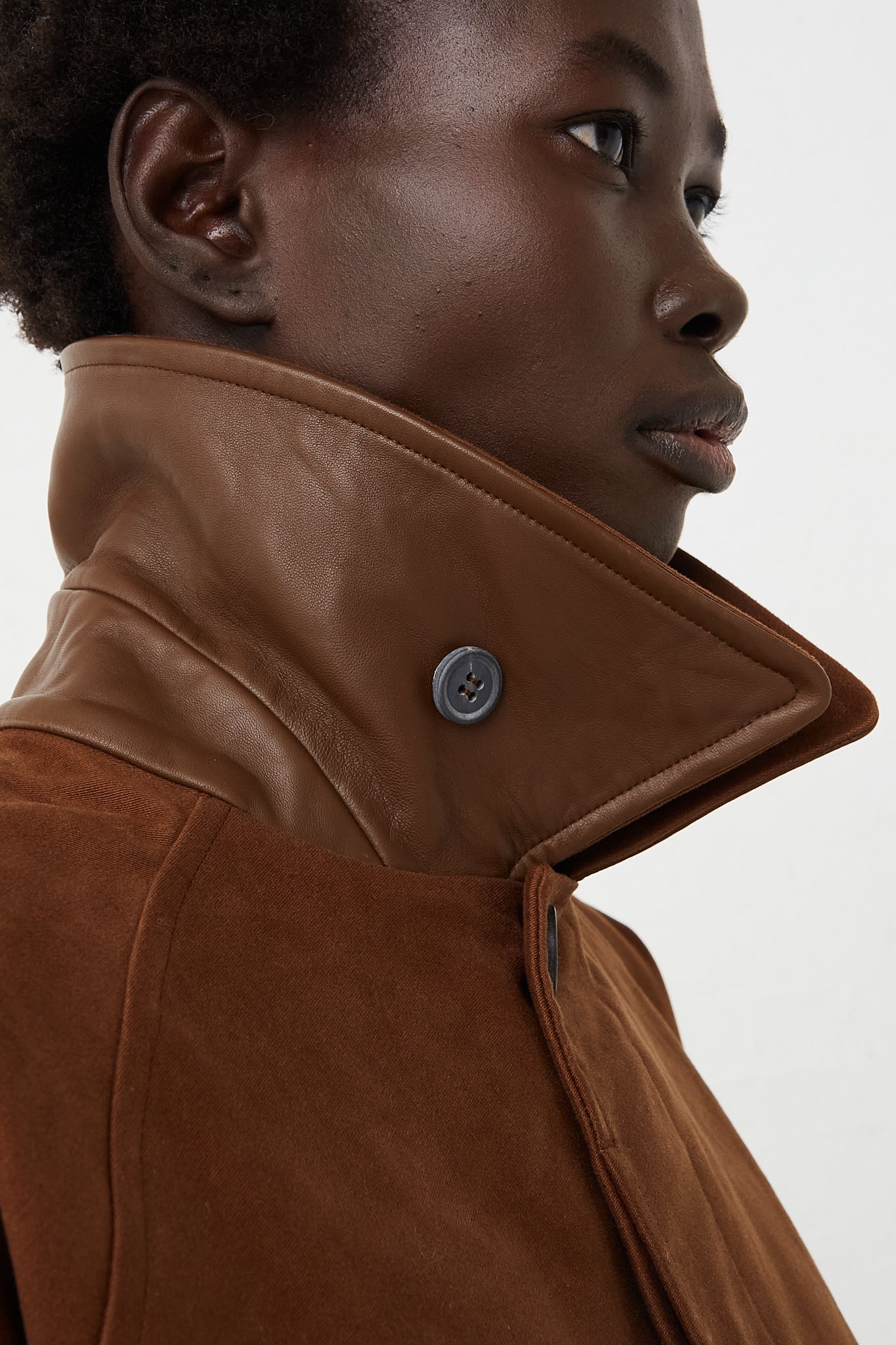 Oversized Trench in Cognac by CristaSeya for Oroboro Front Collar