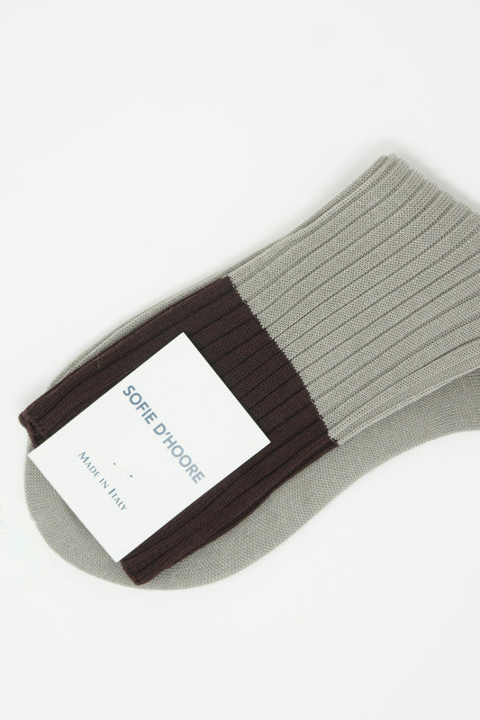 SOFIE D'HOORE Four Crew Sock in Mahogany/Sand - Oroboro Store