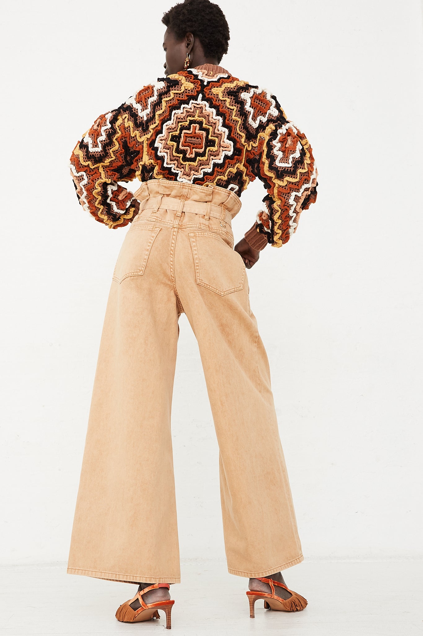 The Sylvan Jean in Stone Dye Wash by Ulla Johnson for Oroboro Back