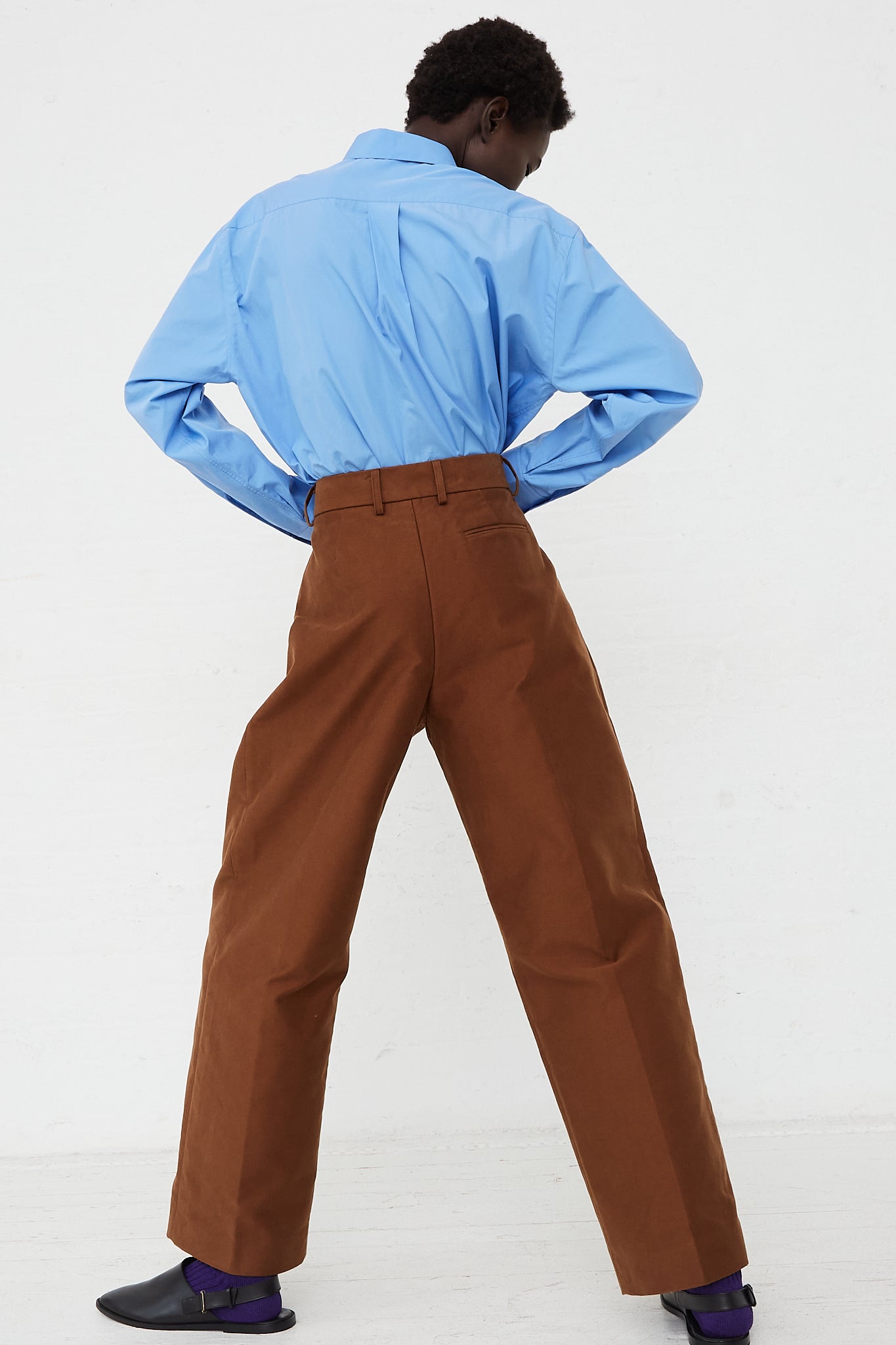 Double Pleated Wide Trousers