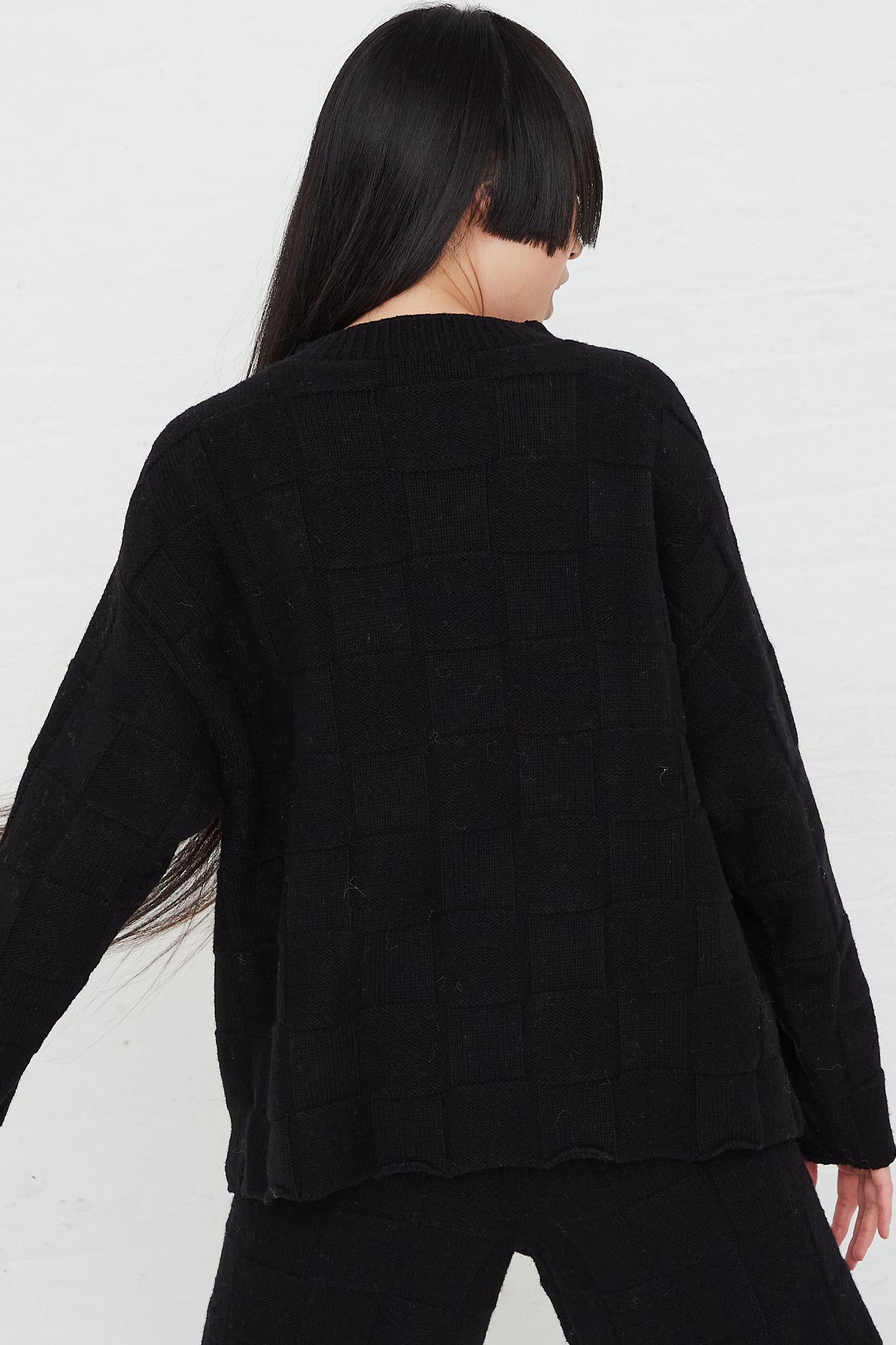 Konak Knit Sweater in Black by Baserange for Oroboro Back