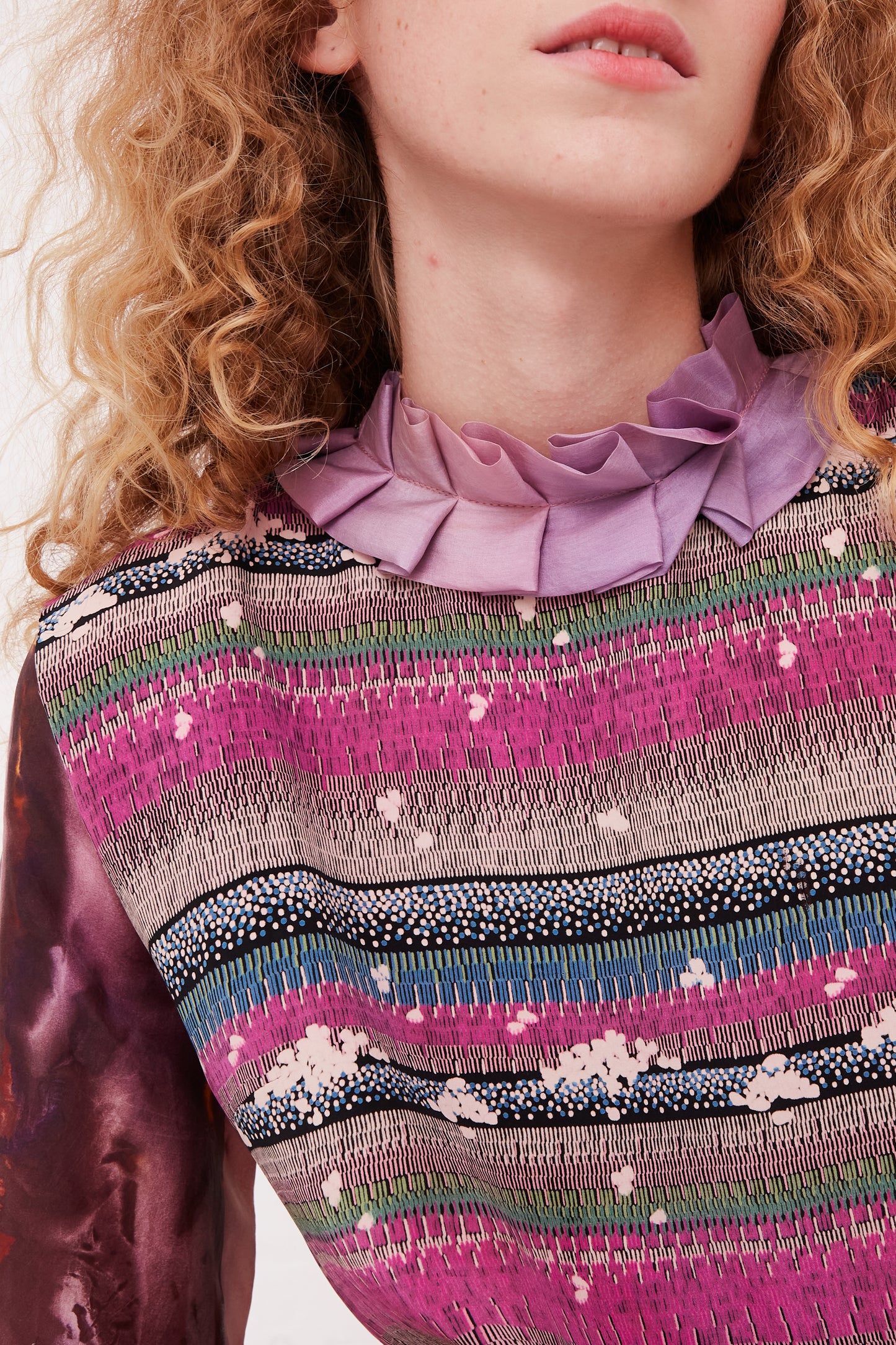 BETTINA BAKDAL Silk Hedwig Dress with Classic Mandarin Collar