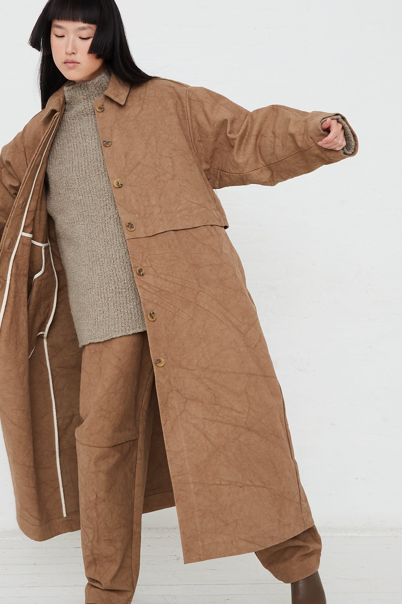 Oversized Canvas Trench by Lauren Manoogian for Oroboro Front