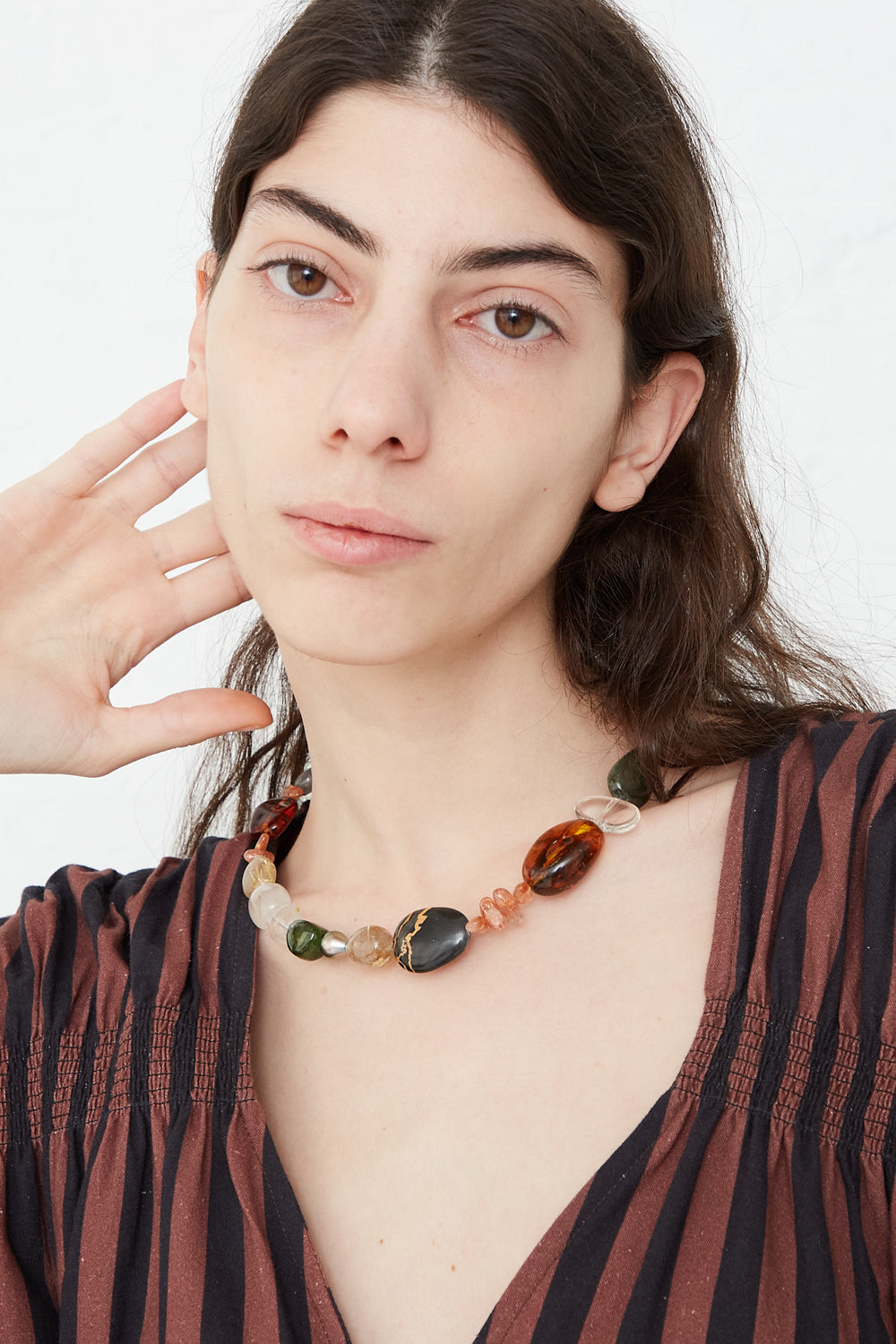 Mary MacGill Stone Collar in Layered Paint | Oroboro Store | New York, NY