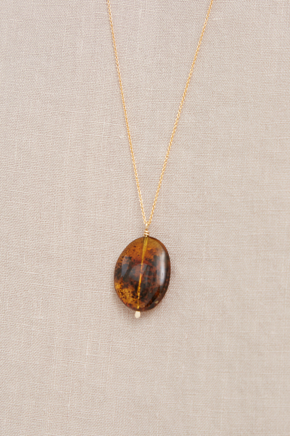 Mary MacGill Stone Drop Necklace in Amber