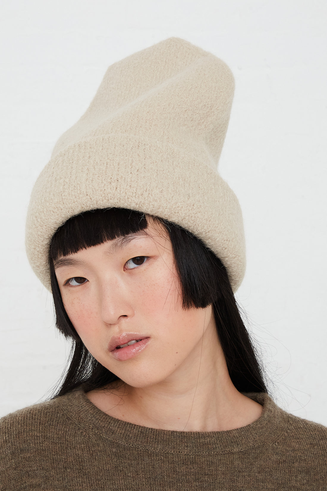 Alpaca Knit Carpenter Hat in Antique by Lauren Manoogian | Oroboro ...