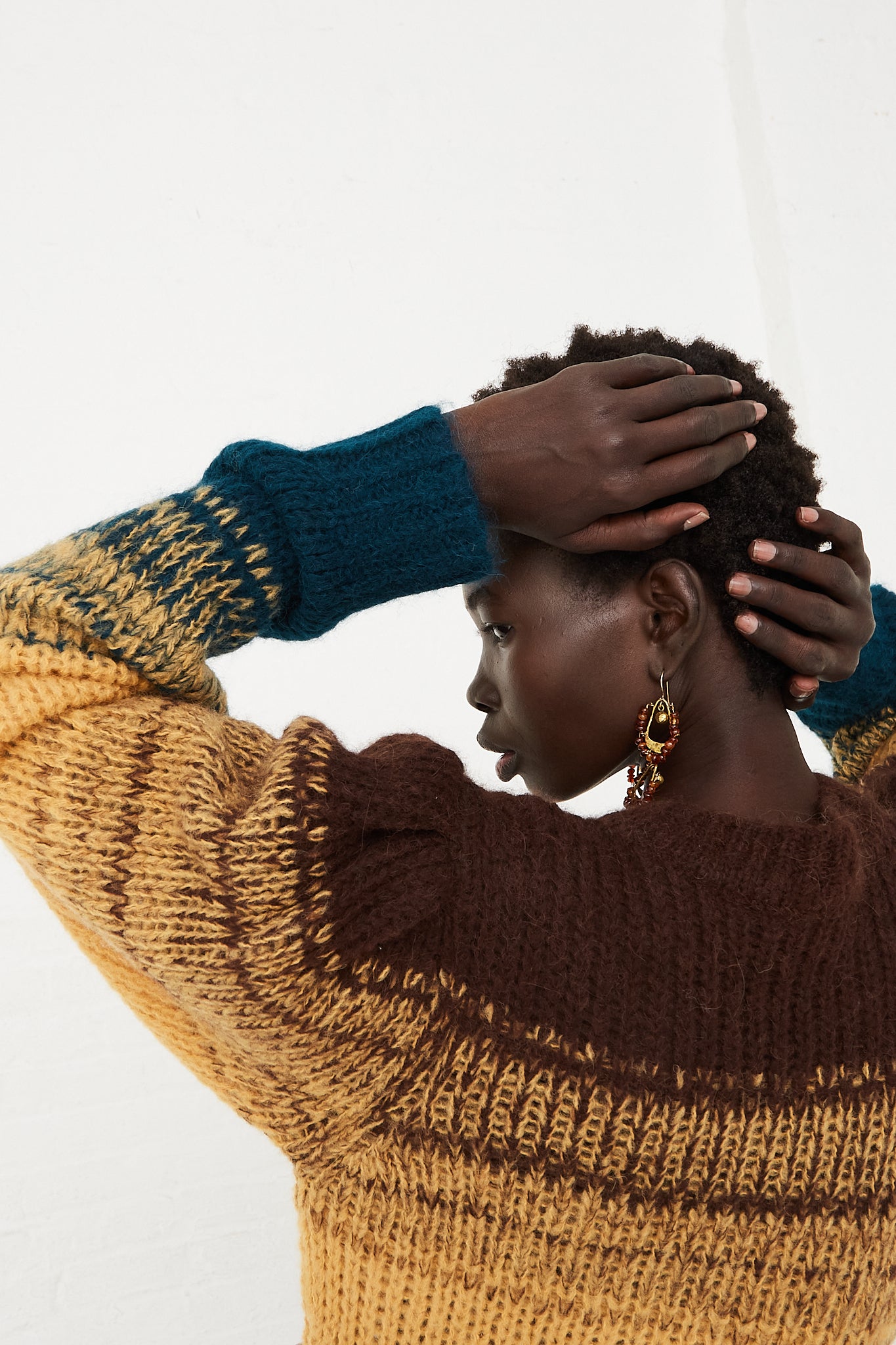 Rosalia Alpaca Knit Sweater in Desert by Ulla Johnson for Oroboro Back Upclose