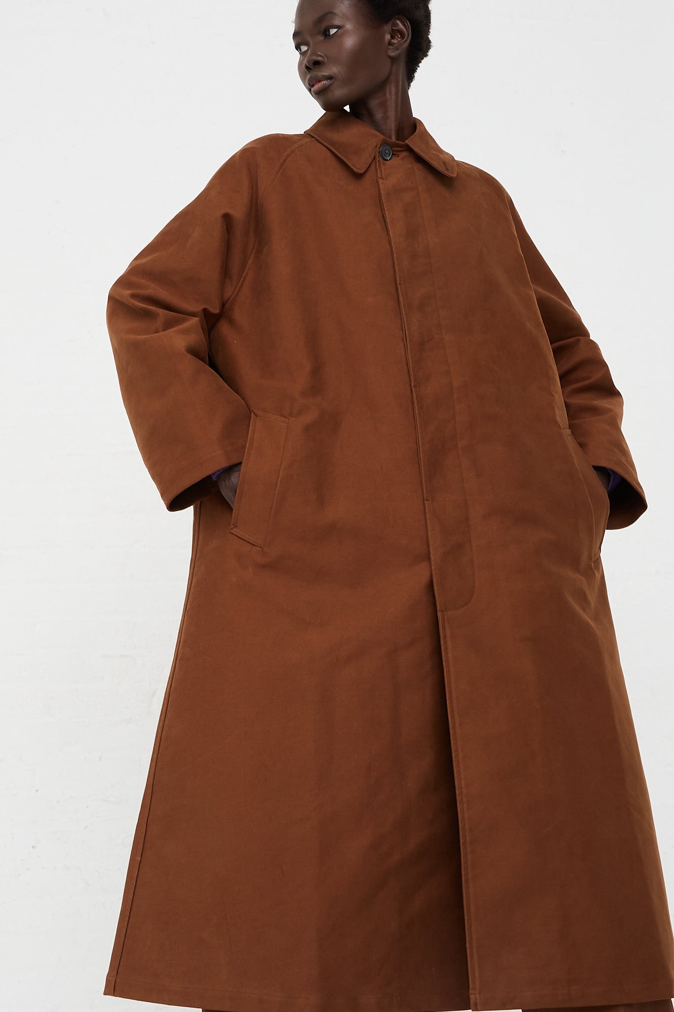 Oversized Trench in Cognac by CristaSeya for Oroboro Front