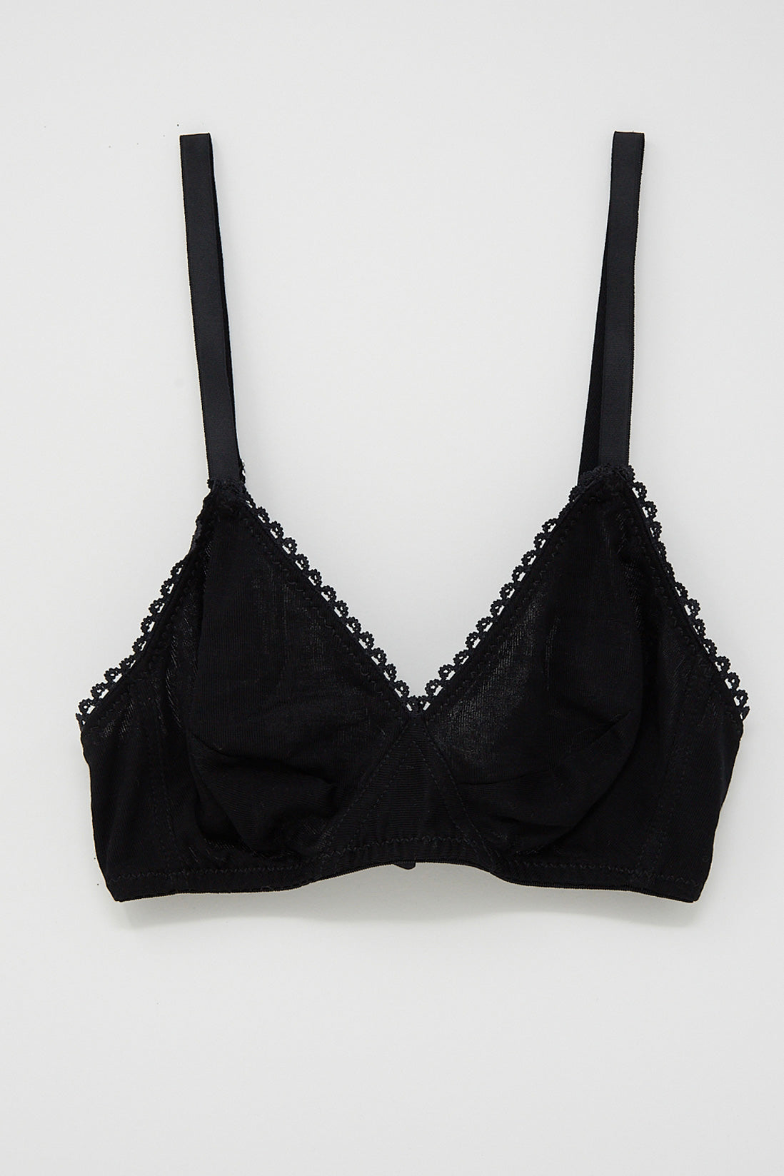 An Araks Antonia Bralette in Black on a white background.