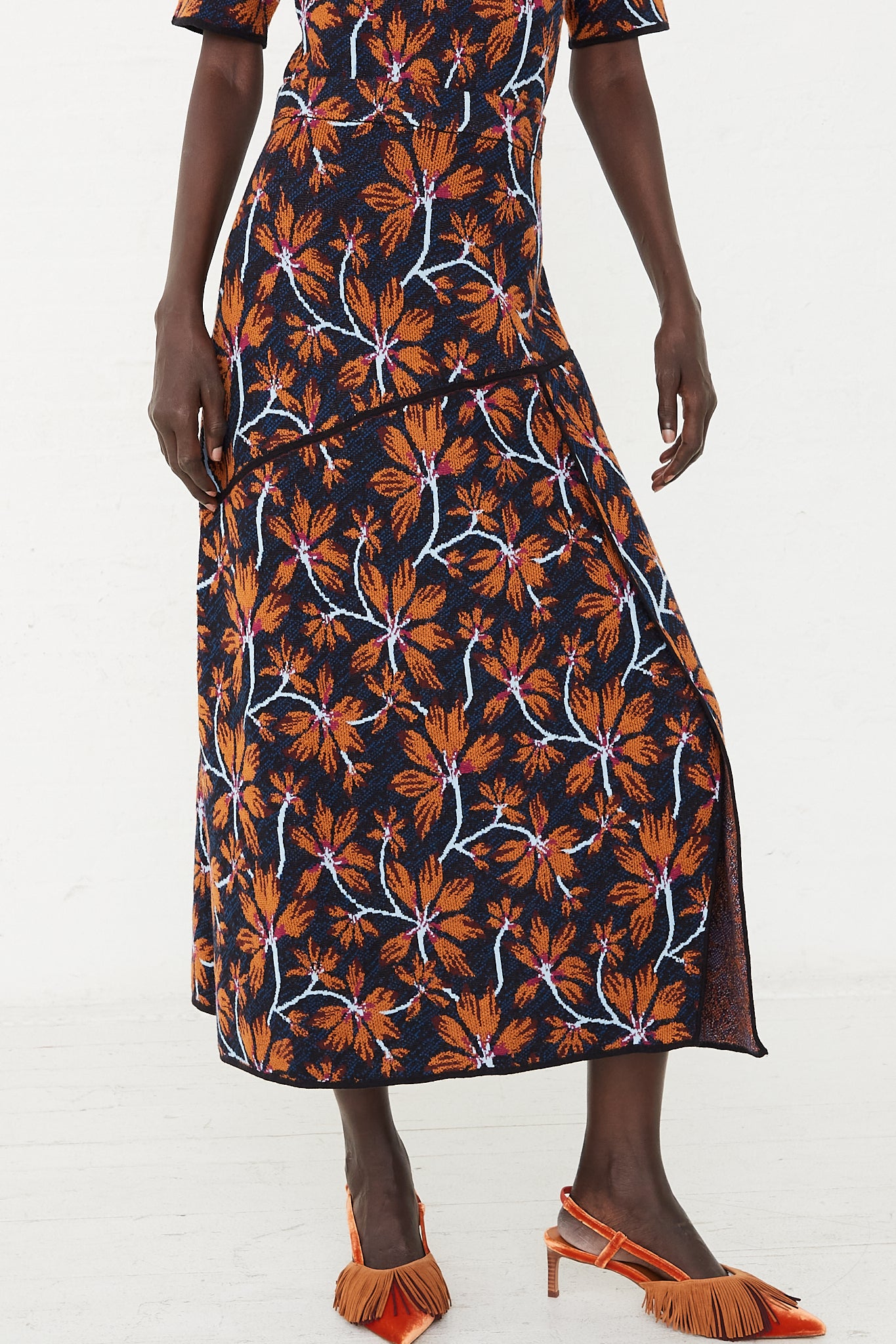 Sabra Knit Skirt in Bellflower by Ulla Johnson for Oroboro Front