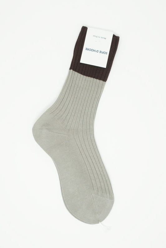 SOFIE D'HOORE Four Crew Sock in Mahogany/Sand - Oroboro Store