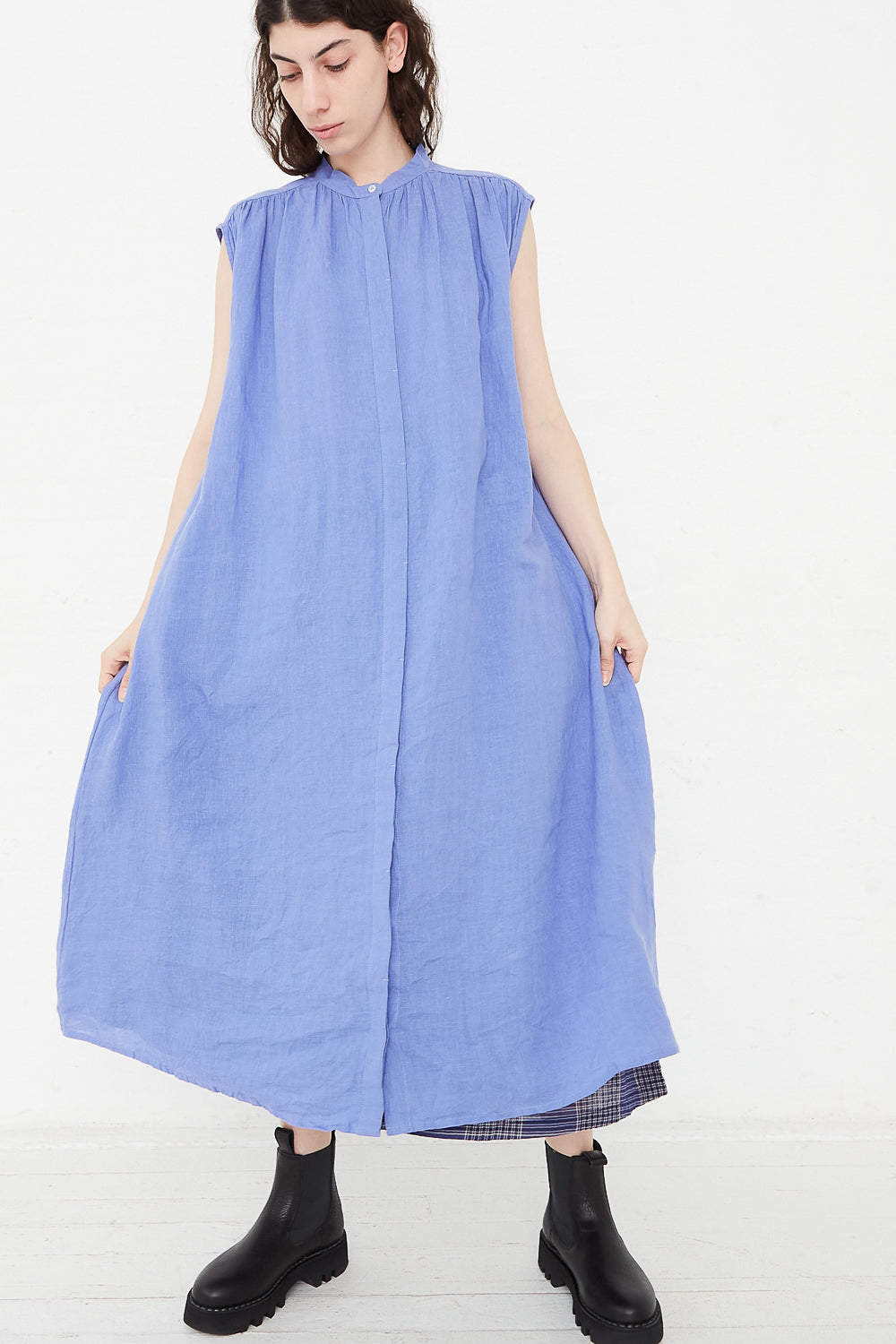 Ichi Linen Dress in Blue | Oroboro Store | New York, NY