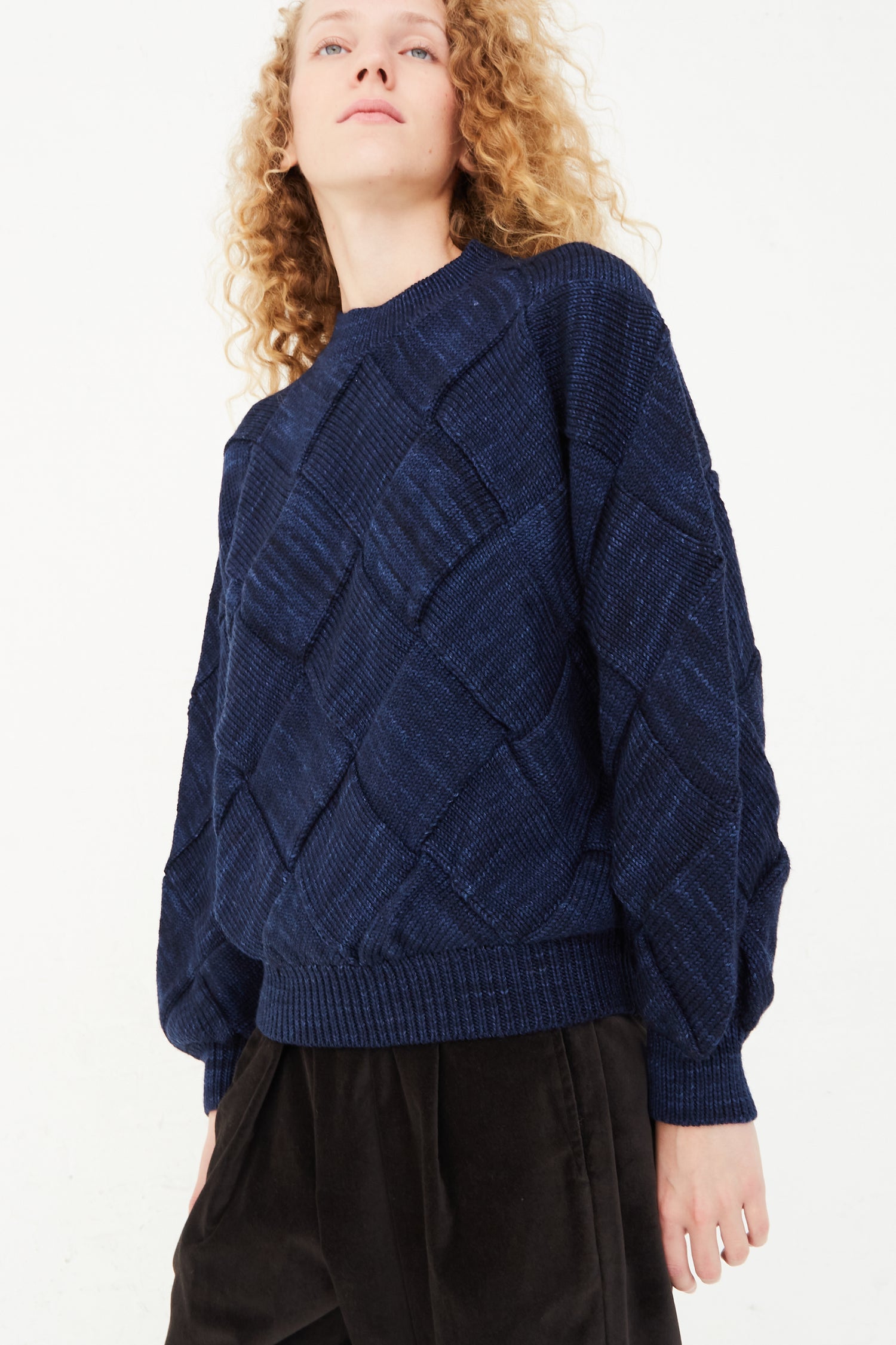 Misha & Puff - Entrelac Sweater in Ink | Oroboro Store