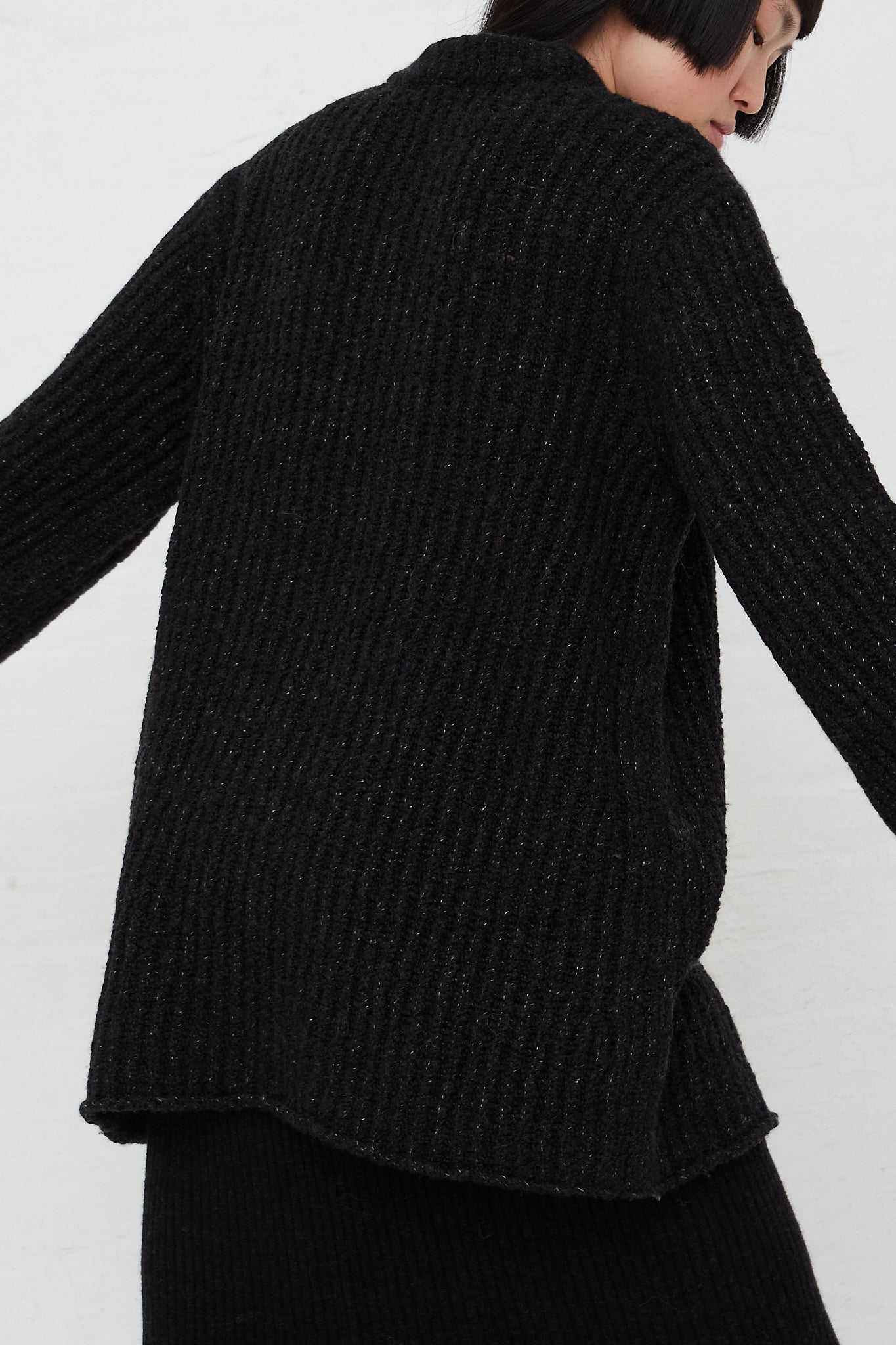 Ladders Merino Crewneck Sweater in Black by Lauren Manoogian for Oroboro Back