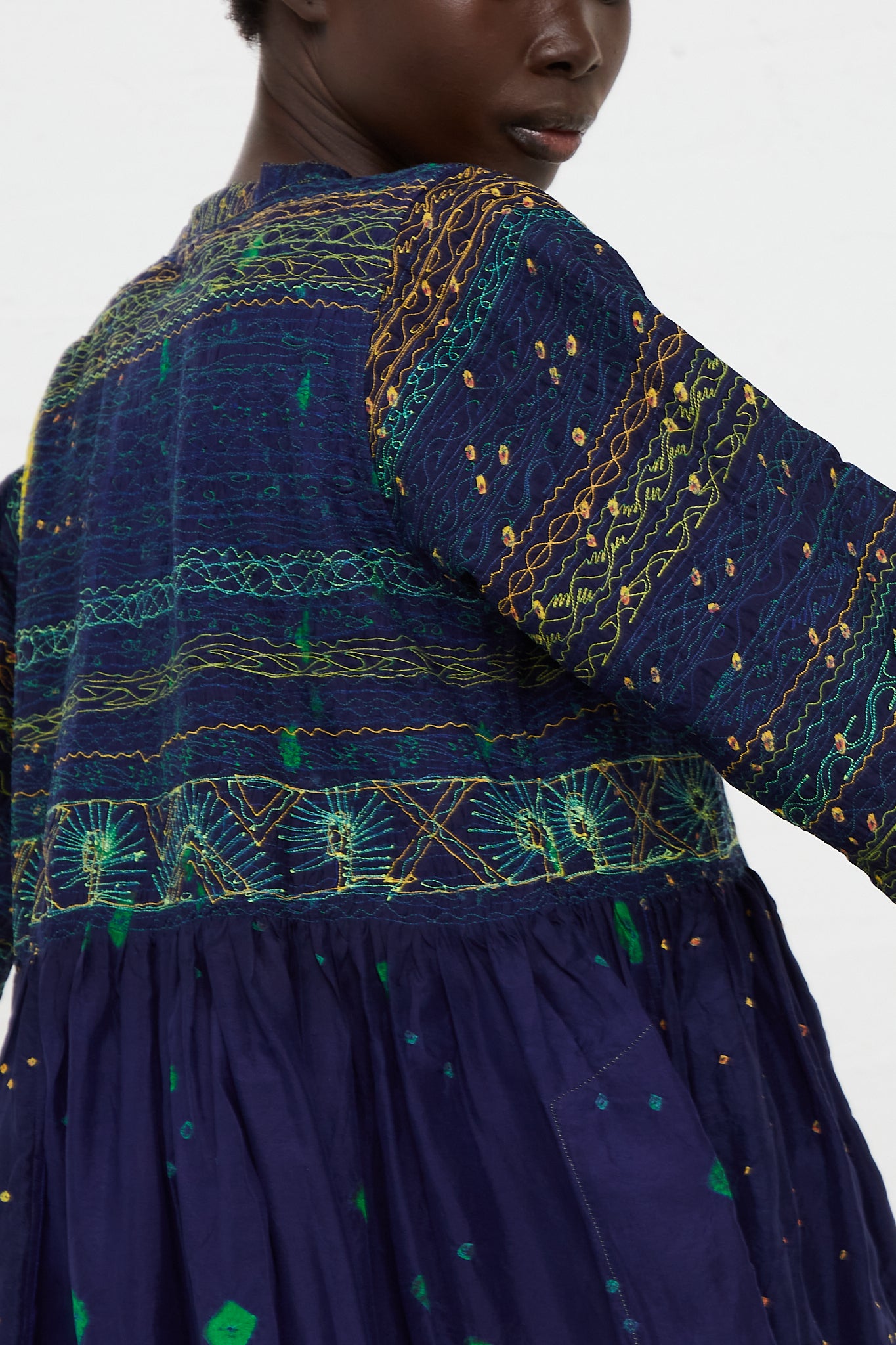 Long Sleeve Silk Button Down Dress by Injiri for Oroboro Side