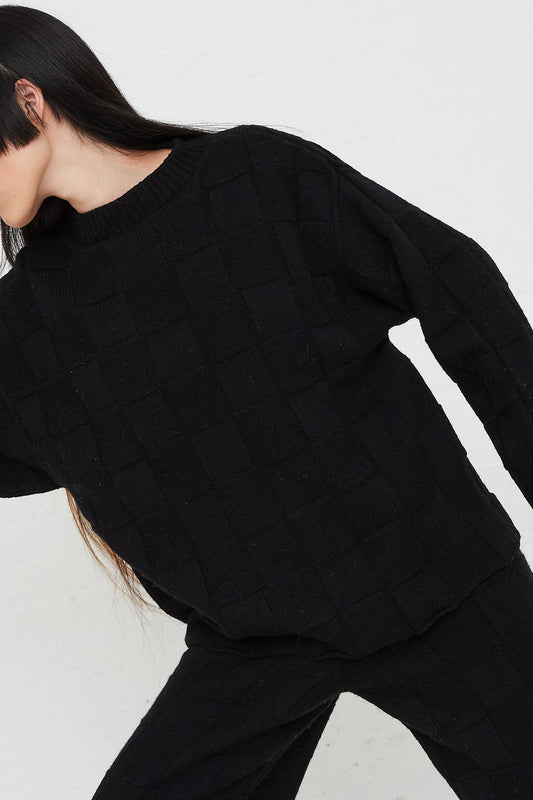 Konak Knit Sweater in Black by Baserange for Oroboro Side