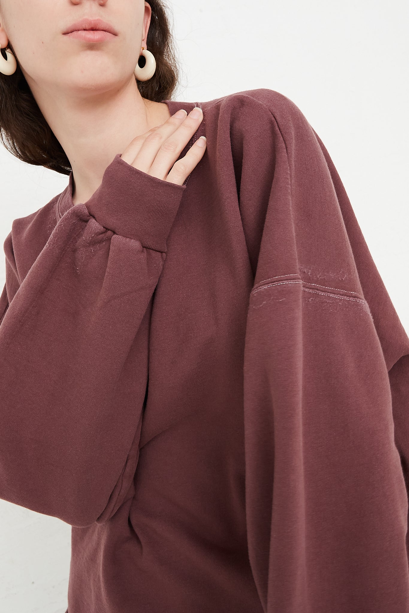 Rachel Comey Fonder Sweatshirt in Clay sleeve detail