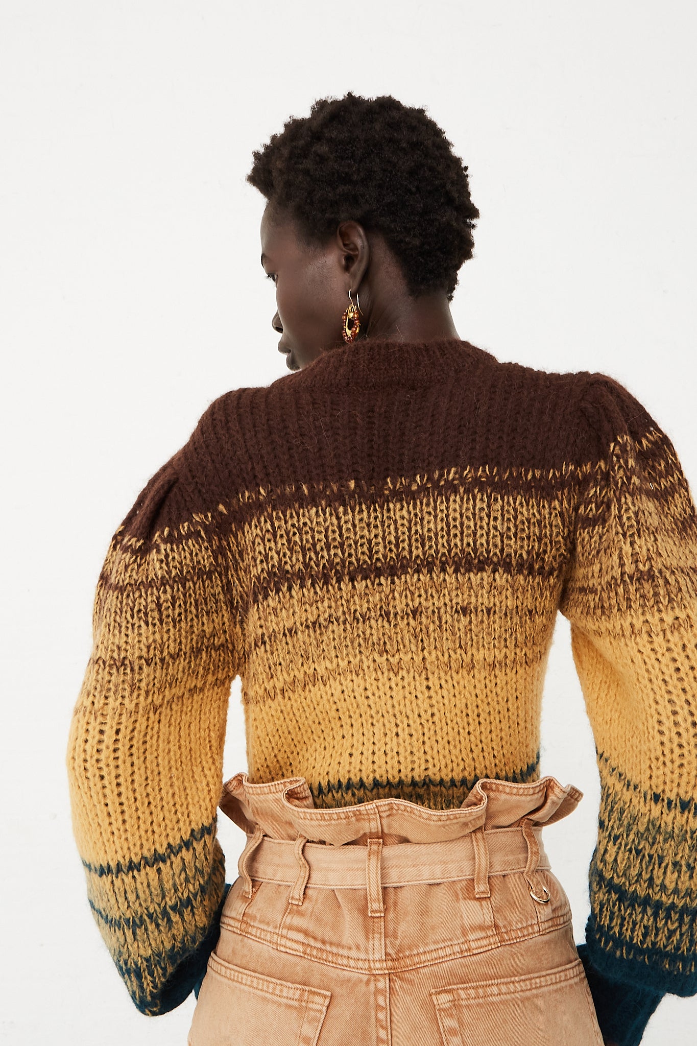 Rosalia Alpaca Knit Sweater in Desert by Ulla Johnson for Oroboro Back Upclose