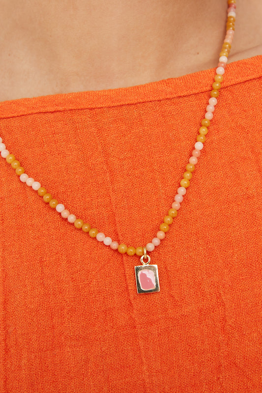 Abby Carnevale - Small Bead Necklace in Pink