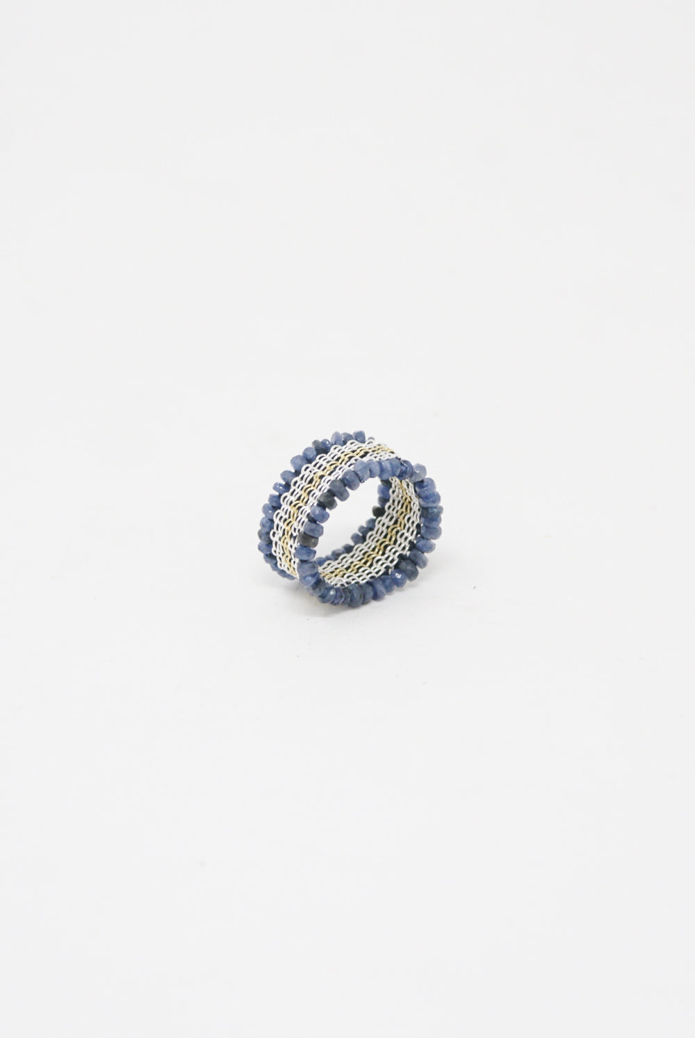 Stephanie Schneider Silver, Silk, Blue Sapphire Ring
