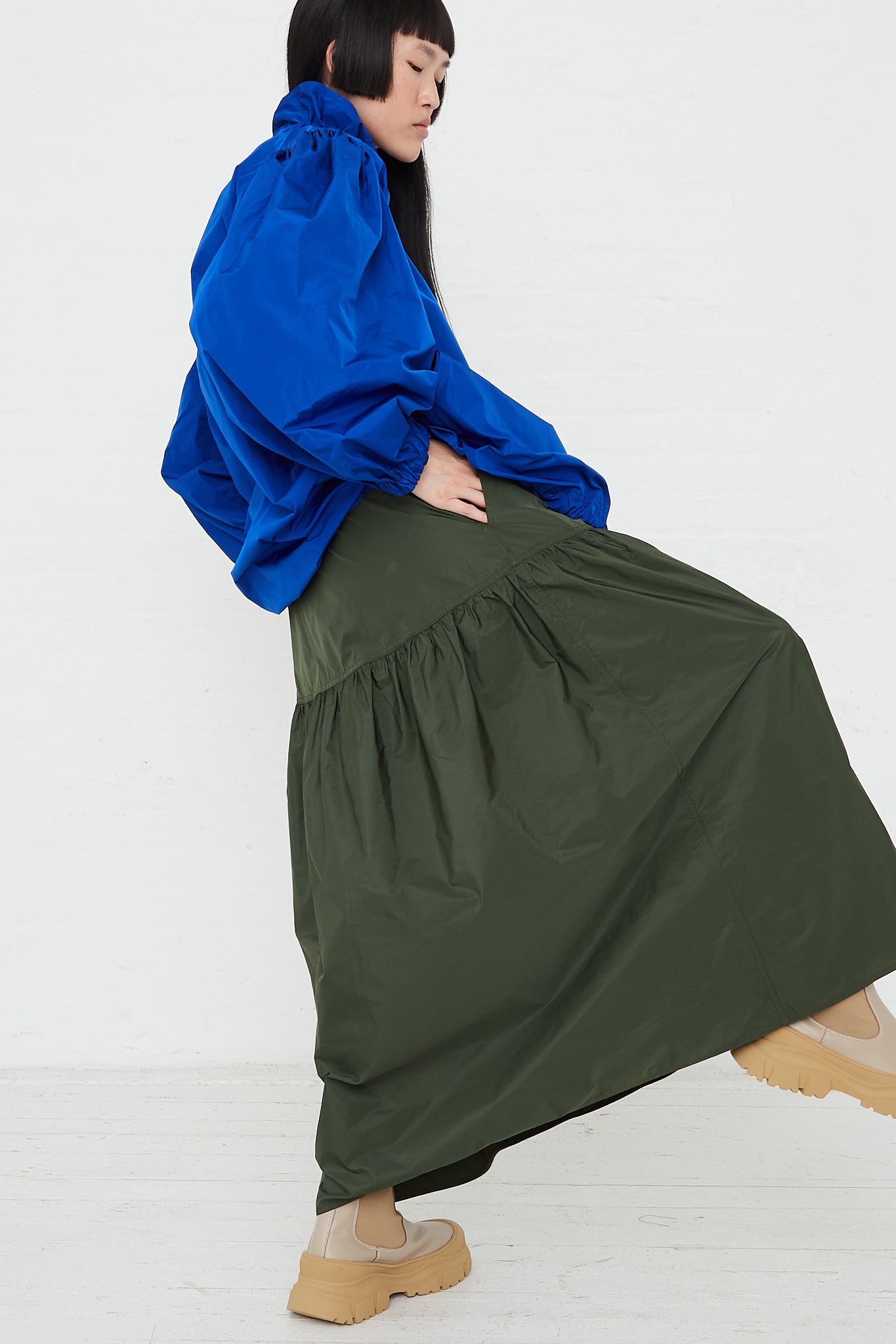 SOFIE D'HOORE - Maxi Sling Skirt in Moss | Oroboro Store