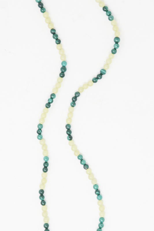 Abby Carnevale - 14K Gold Plated Brass Small Bead Necklace 18" in GreenAbby Carnevale - 14K Gold Plated Brass Small Bead Necklace 18" in Green