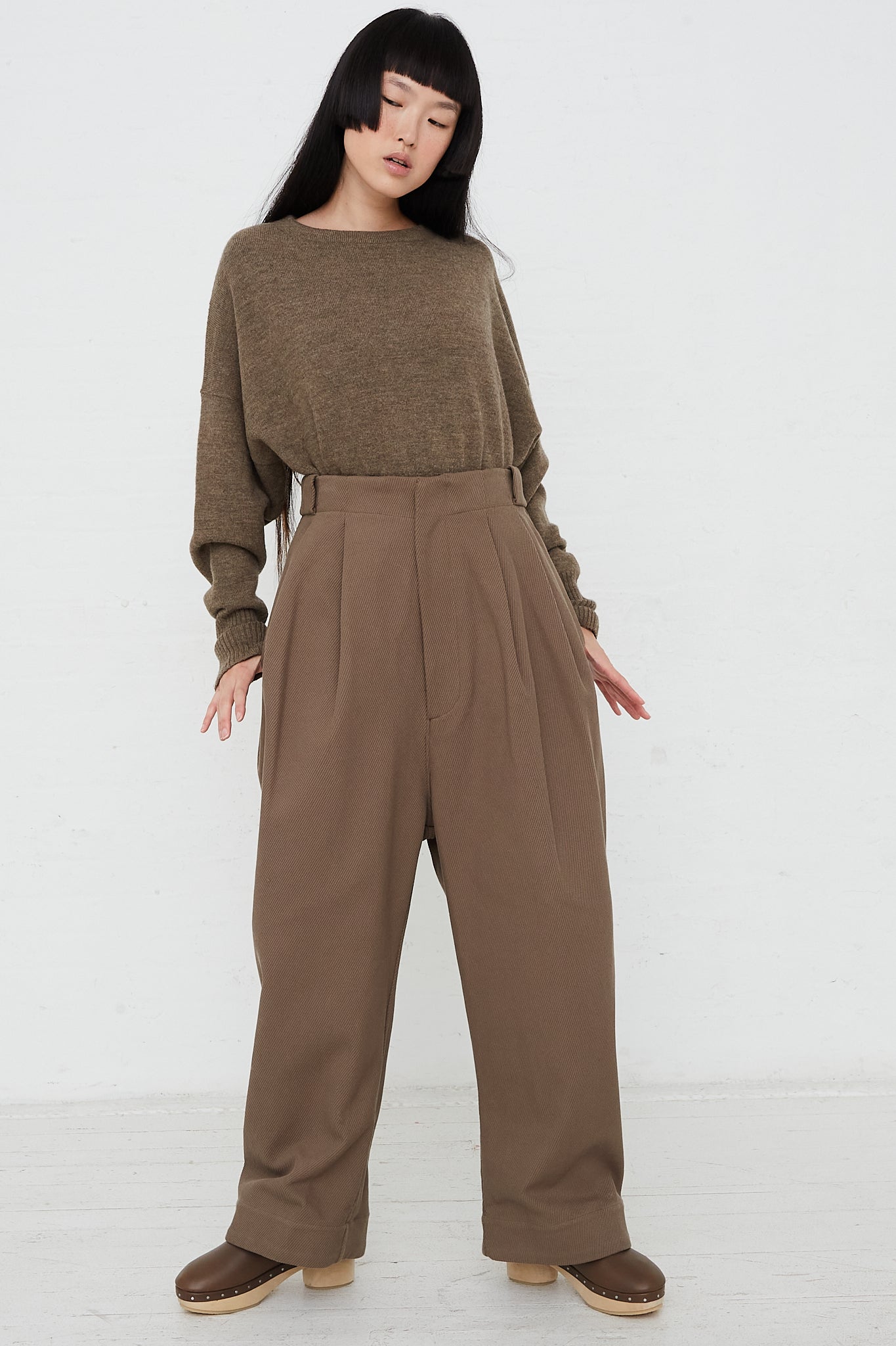 Relaxed Twill Trouser in Cotton by Lauren Manoogian for Oroboro Front