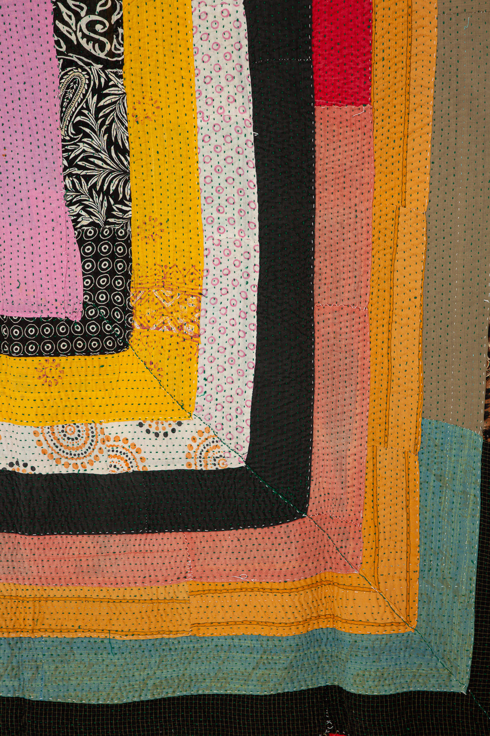 One of a Kind Kantha Quilt in Multi VII