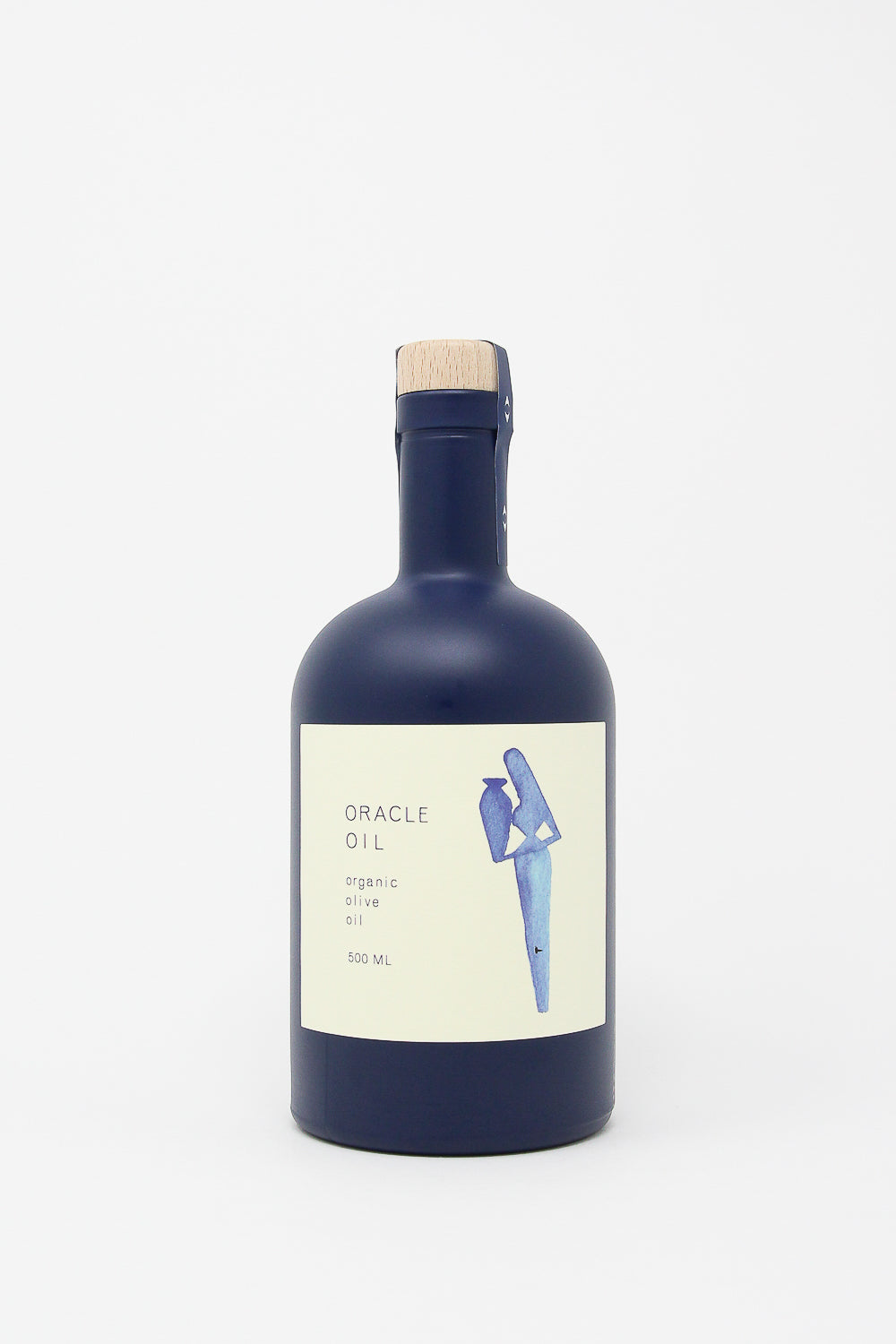 A bottle of organic Oracle Oil - Olive Oil 500mL with a blue label.