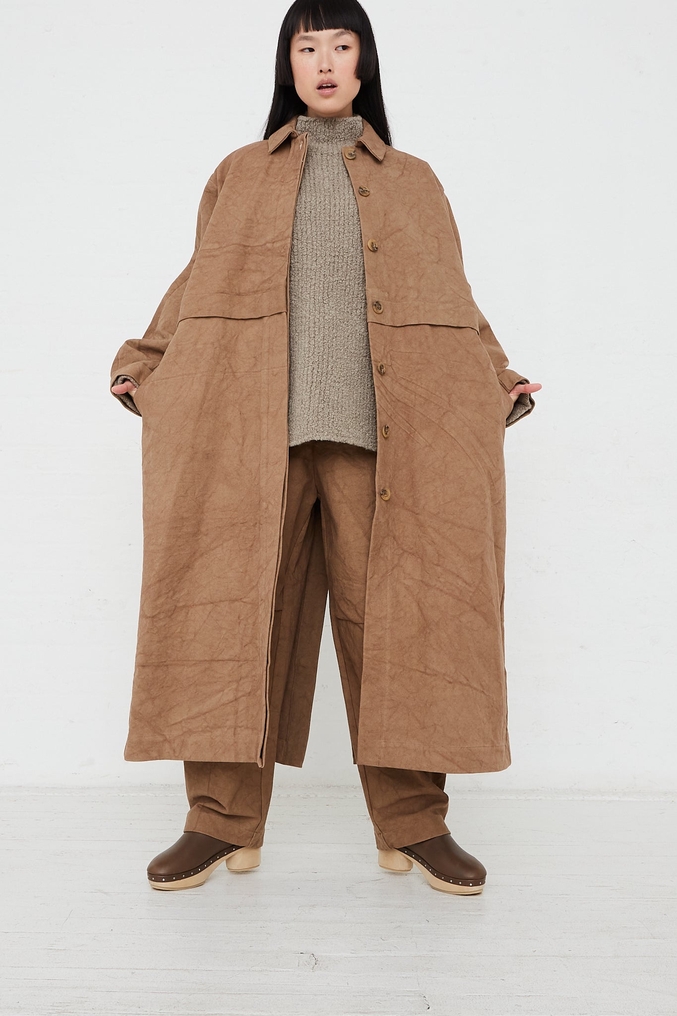 Oversized Canvas Trench by Lauren Manoogian for Oroboro Front