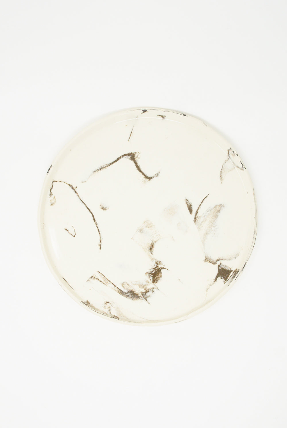 Lost Quarry Marbled Fields Platter in Mixed Marbled Clay - White/Black top view