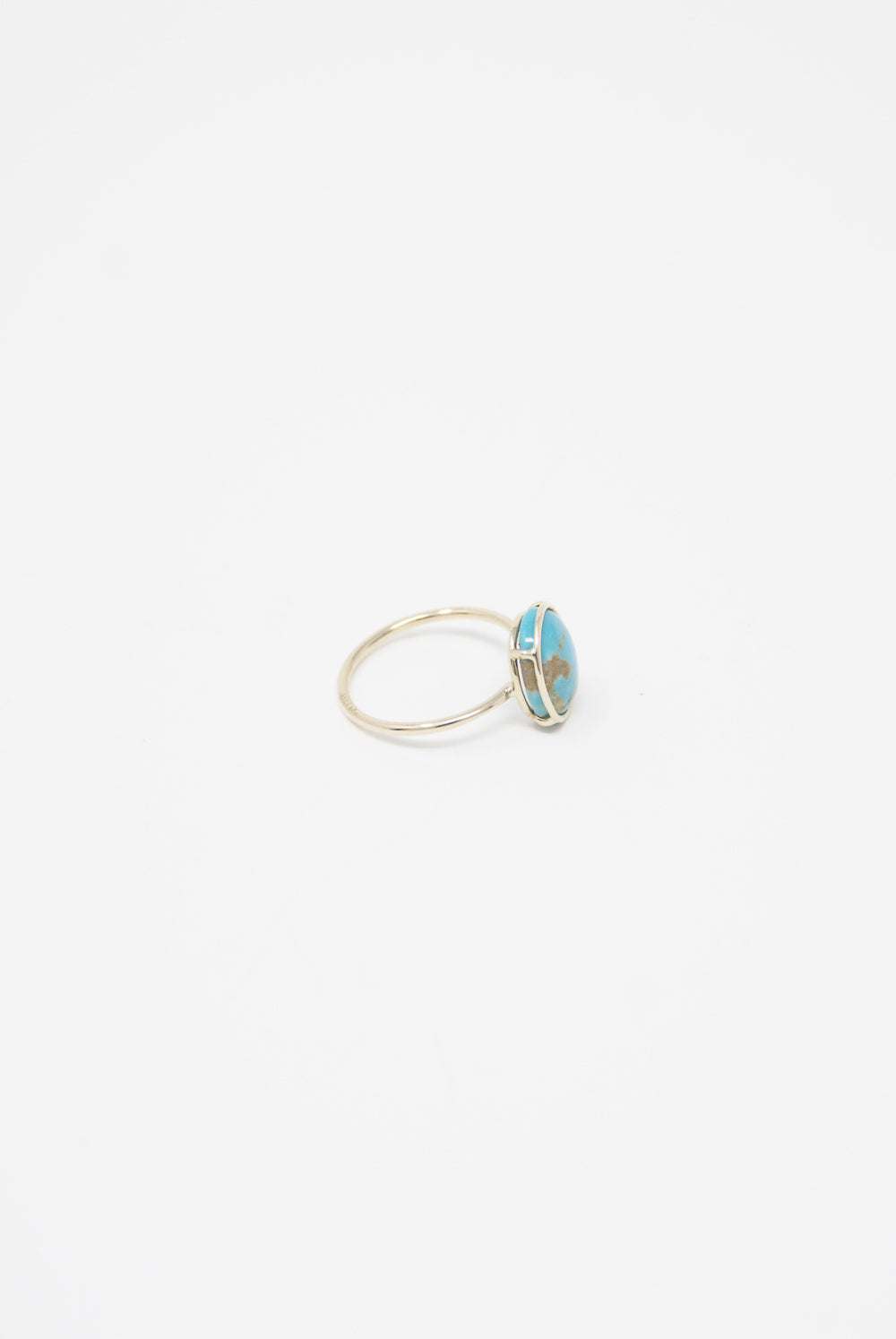 Mary MacGill - 14K Floating Ring in Turquoise size 7.25 side view