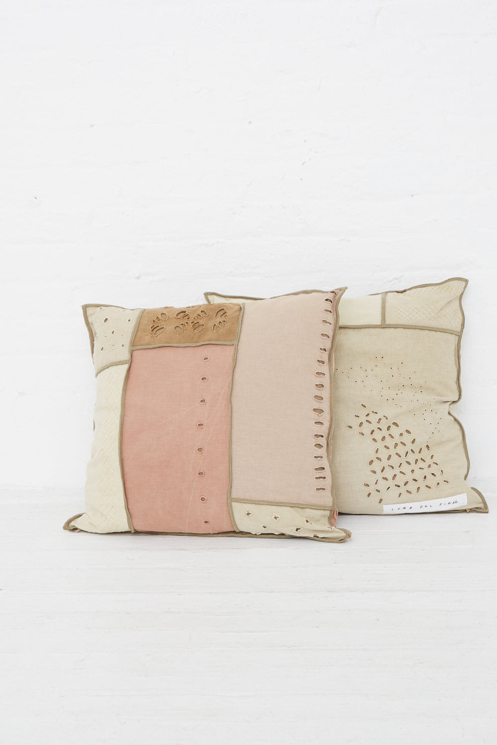 Luna Del Pinal - Natural Hand-Dyed Triple Embroidered Cushion in Tortilla