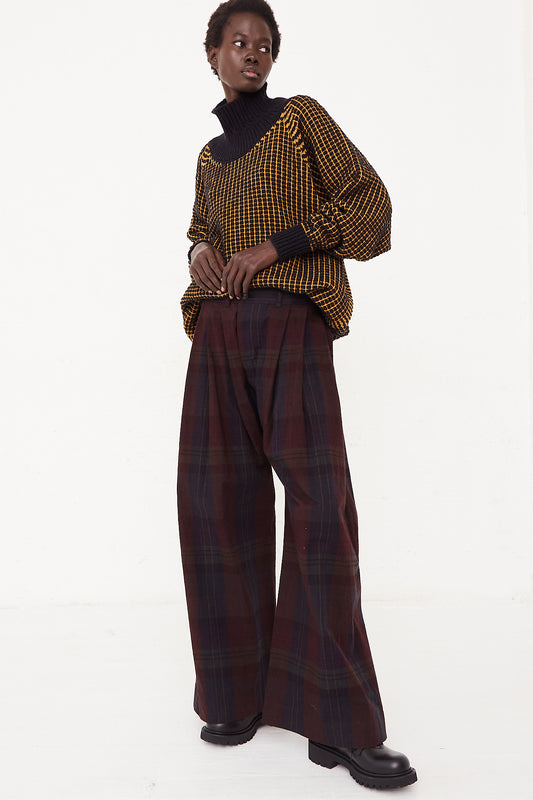 Check Canvas Pant in Dusk