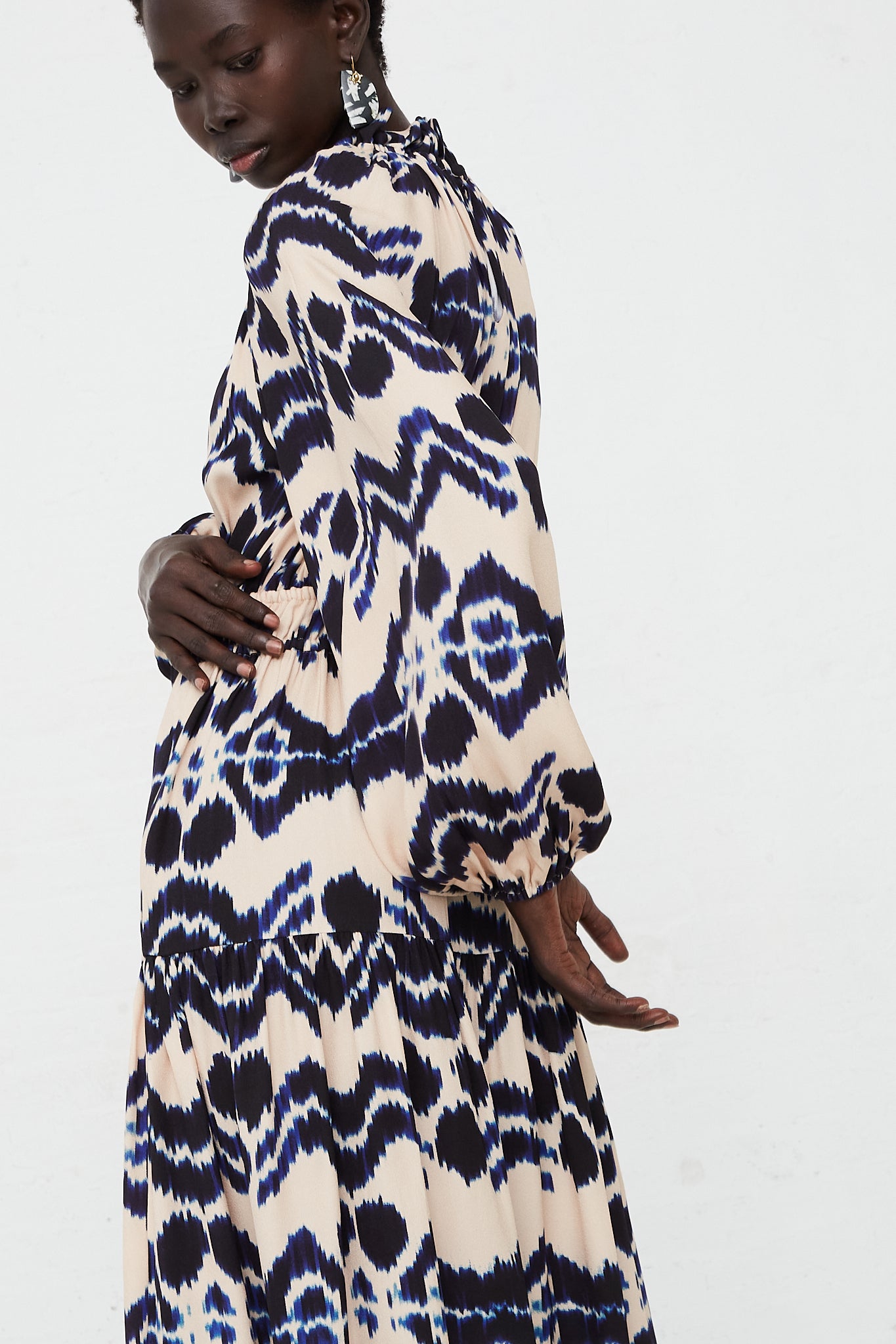 Annalisa Satin Dress in Nimbus by Ulla Johnson for Oroboro Side