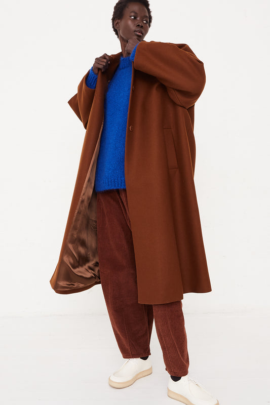CORDERA Wool Coat Camel | Oroboro Store | Front image of coat full length
