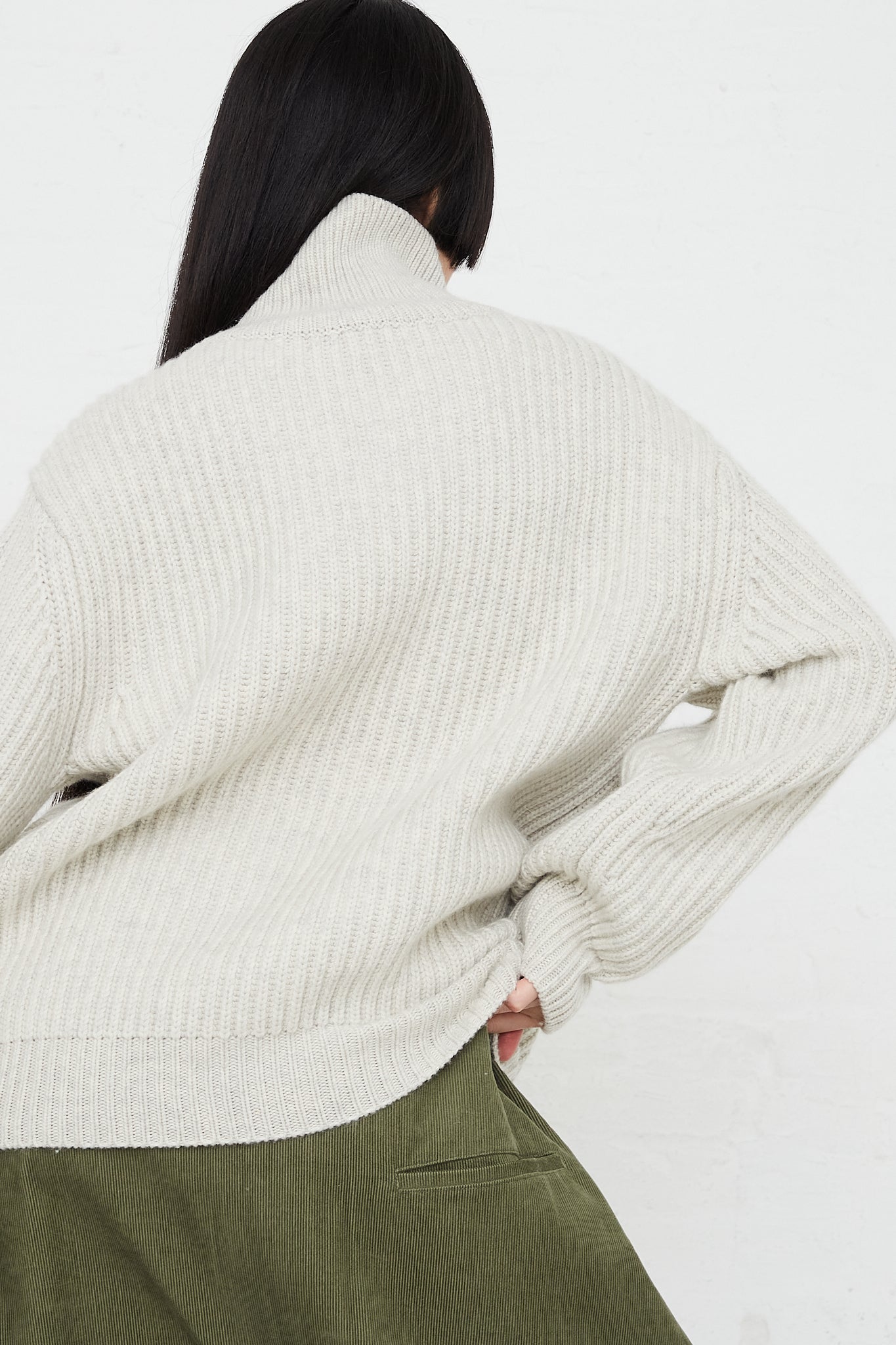 SOFIE D'HOORE - Wool Cashmere Mom Sweater in Snow Melange | Oroboro Store